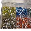 Analysator SS3SS20 Mix Crystal Hotfix Flatback Nail Rhinestones (720pc*20 Färg) för naglar Konst runt Rhinestone 3D Glass Decoration G5001