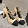 2024 genuine leather ankle buckle strap female party dress Mary Janes women designer heels