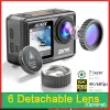 Machines Action Camera Filtre amovible 6 Lens 5k 30fps 4k 60fps 48MP Double écran 2 "IPS EIS TOSIR VIDEO GO SPORPORE SPORTS CAM PRO