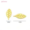 Feestdecoratie 200 % Metallic Gold Soft Fabric Tree Leaf Appliques enkelzijdige reliëf laurierblaadjes voor huis slingers krans krans decor