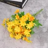 Dekorativa blommor Simulering Silk Fake Flower Liten Fresh Plastic Orchid Daisies 7-Pong Wedding Bouquet