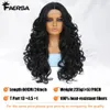 Black Brown Curly Syntetisk spetsfront S för kvinnor Glueless Blond Orange Female 13x4x1 Cosplay Hair Daily Use 240327