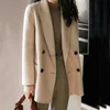 Trench Cods Coats Collean Classic Classic Womens Coat Automne et hiver Nouveau col polo Pure en laine Pure Coupteurs