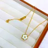 Zonnebloemselement Vancleff dubbelzijdig True Beimei Flower ketting voor vrouwen met vijf bloembladen bloemen hanger elegant en uniek ontwerp met sleutelbeenketting