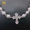 Anpassad pärlkedja Cross Design Iced Out Luxury Baguette VVS Diamond Moissanite Hip Hop Jewelry Chain Necklacelocket Halsband