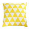 Oreiller 45x45cm de couleur jaune Géométrique épaissisée de coton de canapé couverture de décoration de décoration intérieure