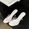 HBP icke-varumärke Ny design Transparent PVC Fashion Designer Sandals Talons Femmes Ladies Slippers Stiletto High Heels Storlekar 35-40