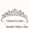 Clips de cheveux Couleur argentée Crystal Tiaras and Crowns Bandband Rhingestone Brind Bride Accessoires Femmes Bijoux de mariage