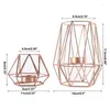 Candle Holders Geometric Hollow Shape Metal Iron Holder Indoor Decoration For Room