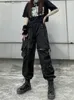 Kadınlar Kot Techwear Kargo Pantolonları Kadın Hollow Jogger Gotik Emo Büyük Boy Cepleri Kadınlar Günlük TNS Hippi Punk Harem Harajuku Troussers Y240408
