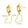 Hoop Earrings LUXUSTEEL Statement Gold Color Silver Tone Aretes Heart Shape Lover's Earring Fashion Jewelry Friend