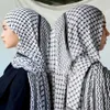 Palestyńskie szyfonowe szalik Hatta Kufiya Folk Shawls owijam kobiety duże miękki szalik Palestyna Scali muzułmańskie damskie hidżabs 240403