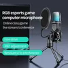 Microfones SF666R USB Microphone RGB Microfone Condensador Wire Gaming Mic för podcastinspelning Studio Streaming Laptop Desktop PC 240409