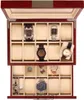 Cherry Oak Wood 20 Slot Watch Exibir e organizador de armazenamento de caixa de jóias (querida)