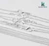 Kasanier 10 PCs kostenloser Versand Großhandel Mode Schmuck 925 Silberschmuck Halskette 1 mm Kette Halskette + 925 Hummerverschluss 6423259