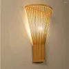 Wandlampe traditionelle Bambus Kunstdekoration gewebtes Wohnzimmer Lernen für Restaurantschlafzimmer Japanisch