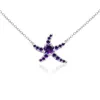 Kedjor Natural Amethyst Stone Necklace Starfish Pendant Jewelry 925 Sterling Silver for Women