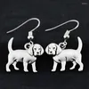 Kolczyki Dangle Vintage 3D Beagle Dog wisiorek boho kolczyki koonhound kolce mody biżuterii kropla dla kobiet Pendientes Friend Prezent