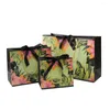 Gift Wrap Floral Leaves Printing Bag Creative Luxury Large Capacity Shopping Multi-size Thicken Paper