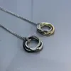 مصمم سحر الخامس الذهب الثلاثة قلادة حلقة lelectroplated 18k سلسلة الياقات الماسي