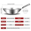 Pans Stainless steel Wok non stick traditional frying pan Chinese handmade Wok Utensil dishwasher safe cookwareL2403