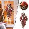 Decoratieve bloemen Kunstmatige traan kregen Kerstaccessoires Huisdecoratie Krans Berry Garland voor voordeur buitenmuurraam