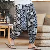 Męskie spodnie Inderun 2024 Mężczyzn harem print joggers retro bawełna kroplowe spodnie w luźne luźne streeetwear swobodny s-5xl