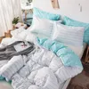 Sängkläder sätter vita ko mönster set nordiska dubbla dubbelsängade täcken täcke täcke heminredning sängkläder sängkläder