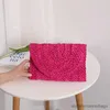 Evening Bags Corn Husk Weave Clutch Bag Women Ladies Fashion Simple Solid Str Clutch Bag Evening Summer Casual Vacation Large Purse Woman