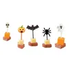 Einweg -Fläche 10 Pack Halloween Themen Obstgabeln Mini Bento Schilder Plastikdekorationen Dessert Material