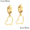Hoop Huggie Earrings Luxusteel Statement Gold Color Sier Tone Aretes Heart Shape Lovers Earring Fashion Jewelry Friend Drop Delivery Otqce