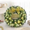 Dekorativa blommor 40/50 cm Julguldkrans Xmas Ball Garland främre dörr Navidad hängande vindprydnad år hemvägg rum