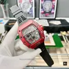 Luksusowy designerski zegarek Richar Men Mille Watches Mechanical Automatic Ruch Luminous Waterproof Waterproof Fashion Fashion Na rękę na rękę gumową silikonową obsługę TT3R