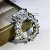 Cluster Rings Luxury Dragon Claw 925 Sterling Silver 3CT Simulated Diamond Engagement Ring Womens Cocktail Jewelry240408