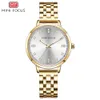 Moda Simple Diamond Conjunto feminino Assista a feminino de cinto de aço à prova d'água Womens watch