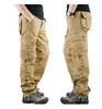 Mens Camouflage 100%cotton Canvas Tactical Pantscombat Hiking Hunting Multi Pockets Worker Cargo Pant Trousers