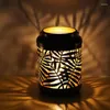 Candle Holders Metal Pillar Holder Decorative Candlestick Pot Black Jar For Table Centerpiece Home