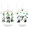 Wooden 012 Months Baby Soft Felt Panda Bed Bell Toy Mobiles Crib Hanging Toys born Educational For Infant Gift 240408