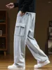 Pantaloni maschili 2024 pantaloni della tuta autunnale uomini multischecchi che cotone cotone pante di cotone pantalone maschio pantaloni dritti sciolti di grandi dimensioni 8xl