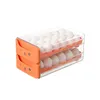 Garrafas de armazenamento Caixa de ovo de refrigerador Plástico Tipo de empilhamento duplo tipo Organização de 36 grades de 36 prateleira