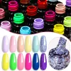 Платья Lylycute 129pcs/Set Gnail Gel Plick Colors Полу постоянного гибридного гелевого лака базовый верхний слой впитывает из ультрафиолетового светодиода DIY Art Nail Art