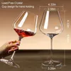 Crystal Red Wine Glasses Set van 4 248oz groot met lange stengelhandgeblazen leadfree glas ideaal geschenkverpakking 240408