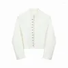 Men's Jackets 2024 Spring Retro High-End Chinese Short Stand Collar Jacket Men Handsome Long Sleeve Solid Color Single-Breasted