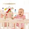 Baby Belden Bell Soft Felt Cartoon Rainbows Pendant Musical Musical Toy Tib Crib Mobile Wood Support Bracket Gift 240408