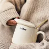 Mugs Elegant Ins Water Cup 310ml Cute Brief Gold Coffee Milk Tea Breakfast Ceramic Yellow Blue Gray Pink