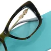 NOVO ELEGLANT Lady Butterfly Glasses Frame Fashion requintado Blugren Rinestone Decated Plank Fullrim 54-17-145 Para receita médica Caixa FullSet