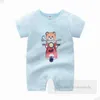 Baby Cartoon Bear Printed Rompers Niemowlęta Kids Krótkie Jumpsy Sumpus Summer Designer Odzież Nowonarodzone chłopcy Dziewczyny Bawełny miękkie body Z7569