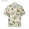 Camisas casuales para hombres Capybara Animal Hawaiian Shirt Mens Summer Sweet Beach Camiseta Fashion Flower Flowian Shink Collar Aloha YQ240408