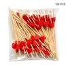 Couverts jetables matériaux légumes de muffin salade fruit 100pcs cocktails coeur coeur de dents en forme de jeu de fourcheau de fourchette de fourchette