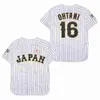 Men's Polos BG baseball Jersey Japan 16 OHTANI jerseys Sewing Embroidery High Quality Cheap Sports Outdoor White Black stripe World New